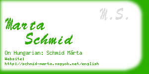 marta schmid business card
